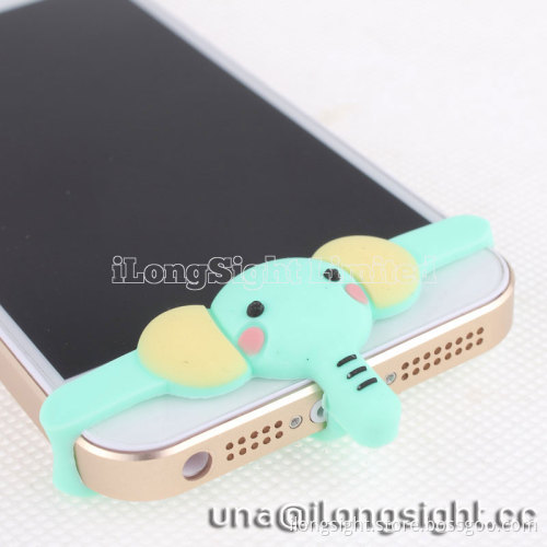 3D elephant design briefs shape silicon home button Protector for iphone